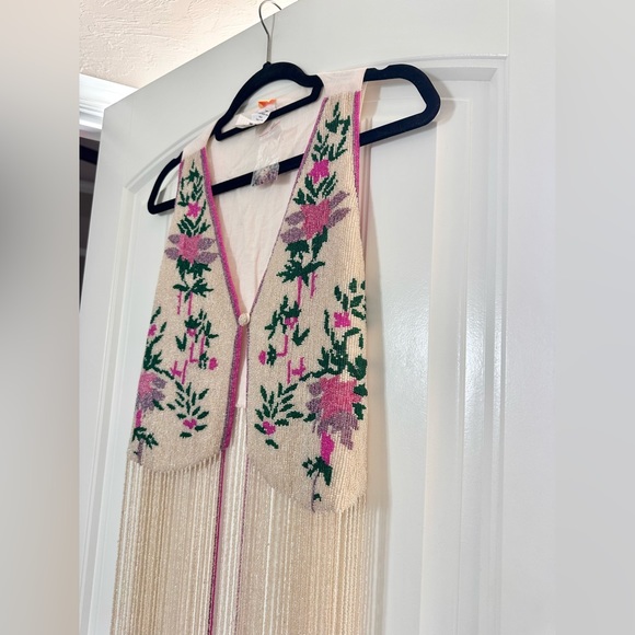 NWOT Free People x Agus Bendita Otis Vest - One Size Fully Beaded - Picture 7 of 11